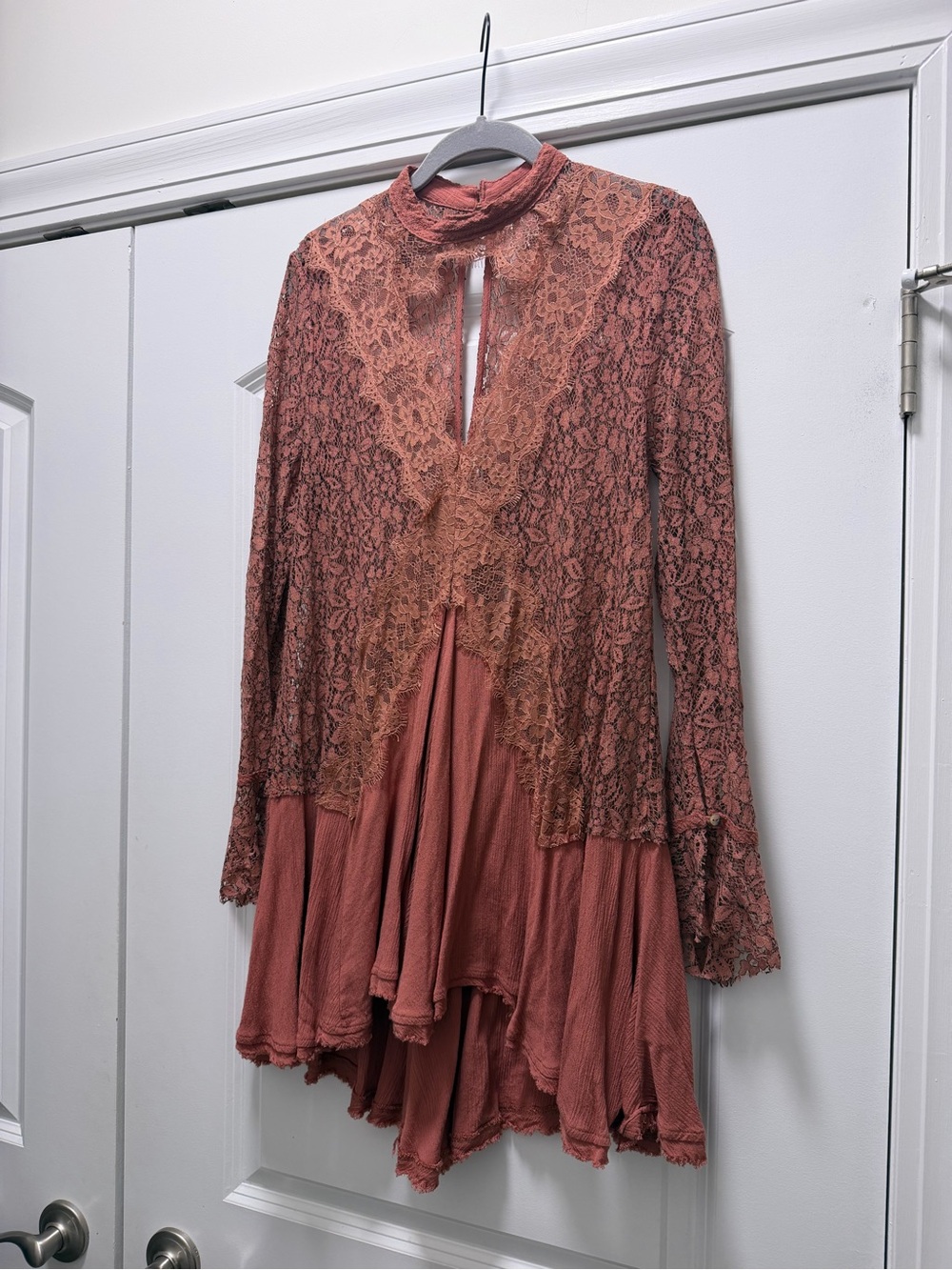 Free People Rosewood Lace Tunic Top